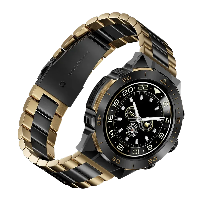 Luxury Black & Gold Men's Stainless Steel Watch