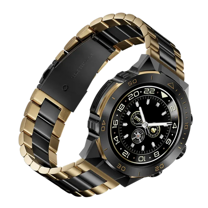 Luxury Black & Gold Men's Stainless Steel Watch