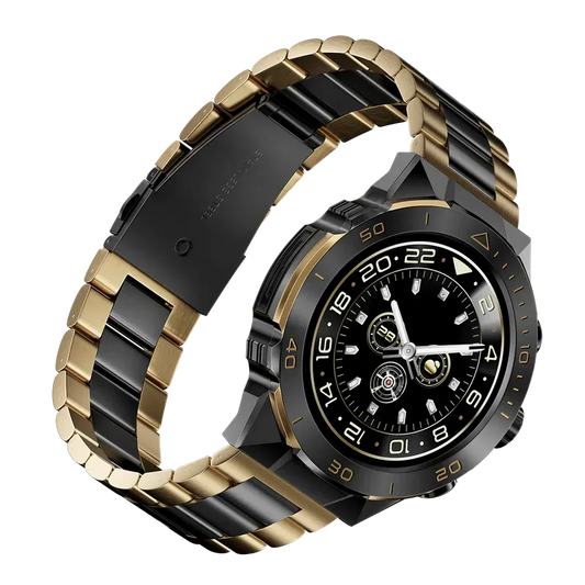 Luxury Black & Gold Men's Stainless Steel Watch