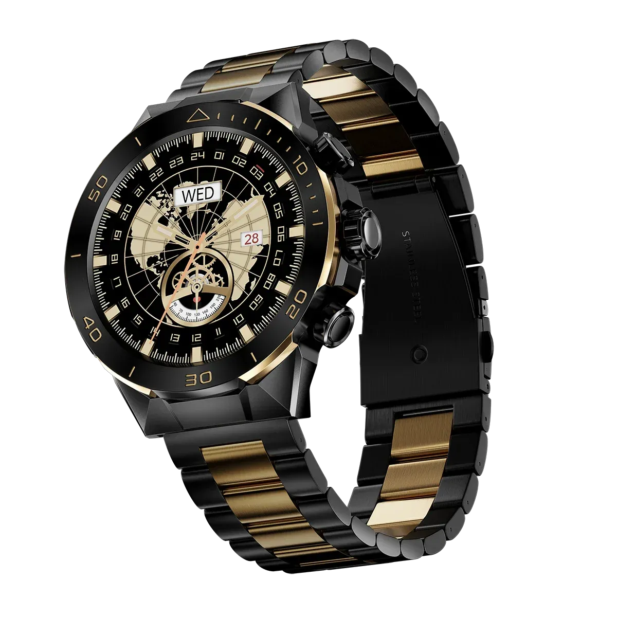 Luxury Black & Gold Men's Stainless Steel Watch