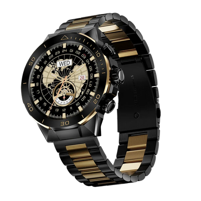 Luxury Black & Gold Men's Stainless Steel Watch