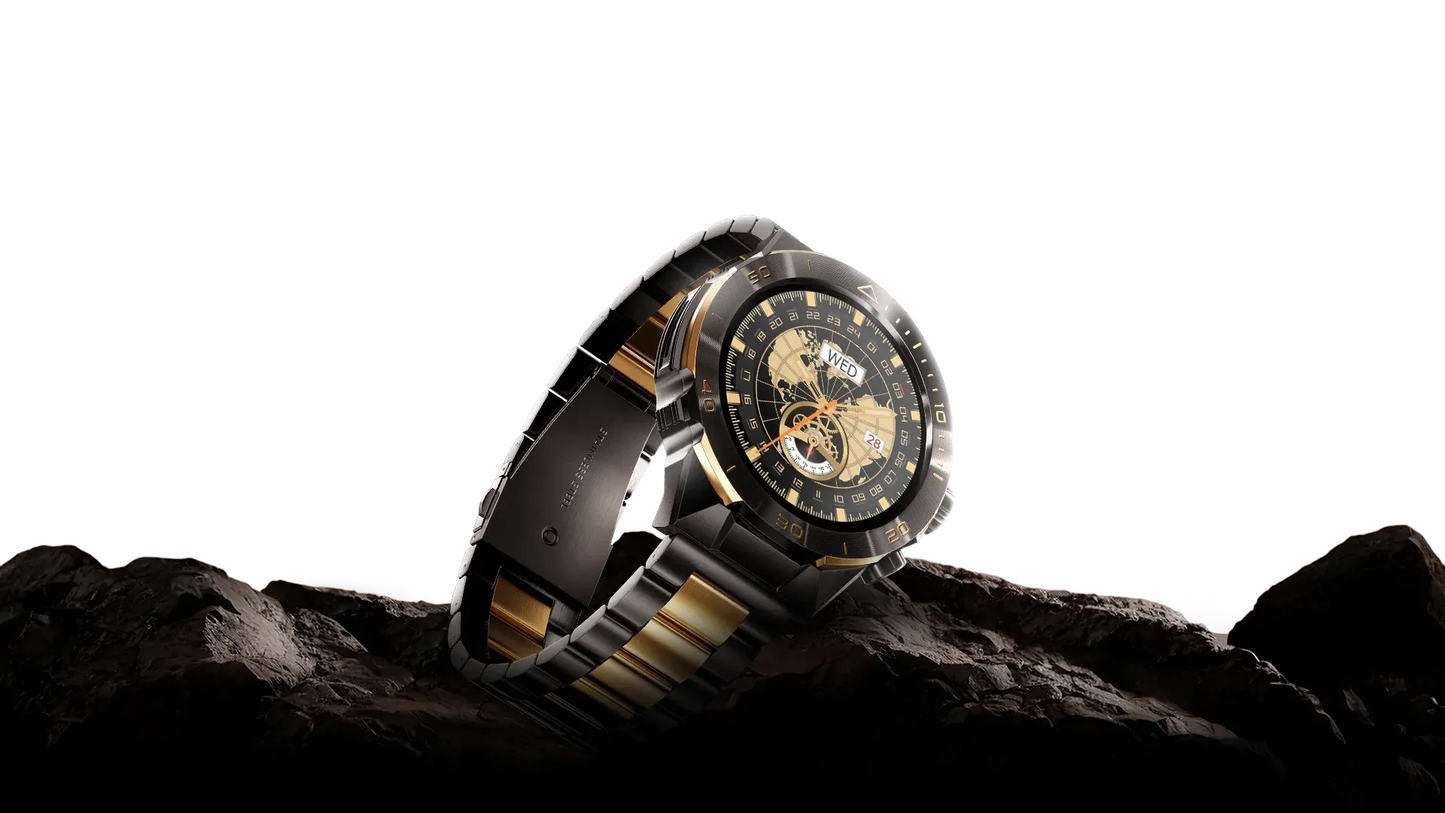 Luxury Black & Gold Men's Stainless Steel Watch