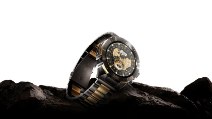 Luxury Black & Gold Men's Stainless Steel Watch